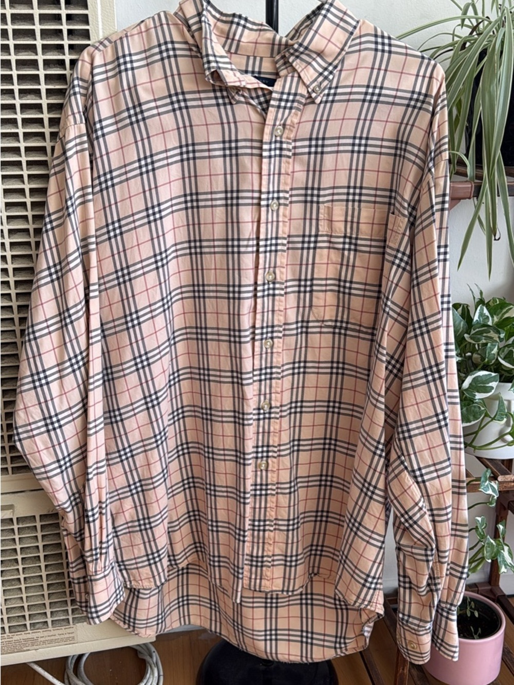 Burberry Plaid Cotton Button-Down Shirt
